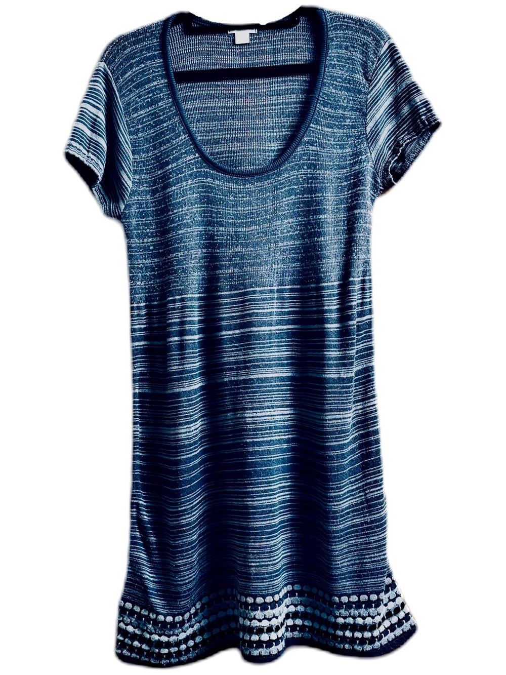 Xhilaration by Target Gray/White Marled Knit Dress Cap Sleeve Casual  S8ize XL